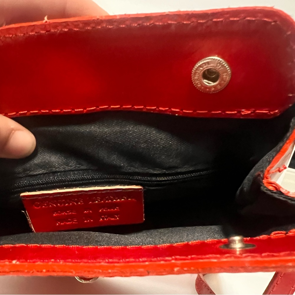 Red Italian leather Vera Pelle crossbody - Picture 5 of 5
